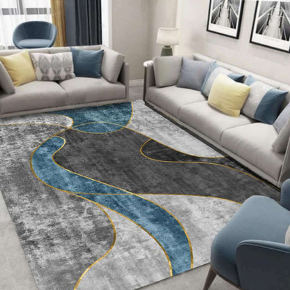 Glam 3D Print Geometric Rug Multicolor Modern Rug Polyester Pet Friendly Stain Resistant Non-Slip Carpet for Home Gray-Blue Clearhalo 'Area Rug' 'Rug' 2140505