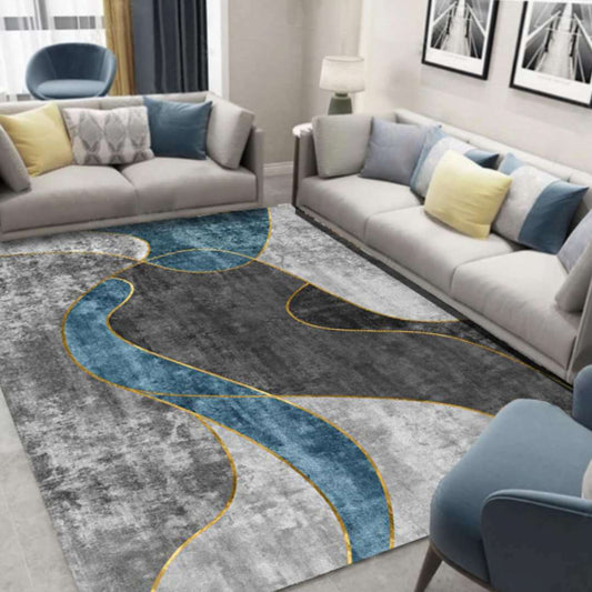 Glam 3D Print Geometric Rug Multicolor Modern Rug Polyester Pet Friendly Stain Resistant Non-Slip Carpet for Home Gray-Blue Clearhalo 'Area Rug' 'Rug' 2140505