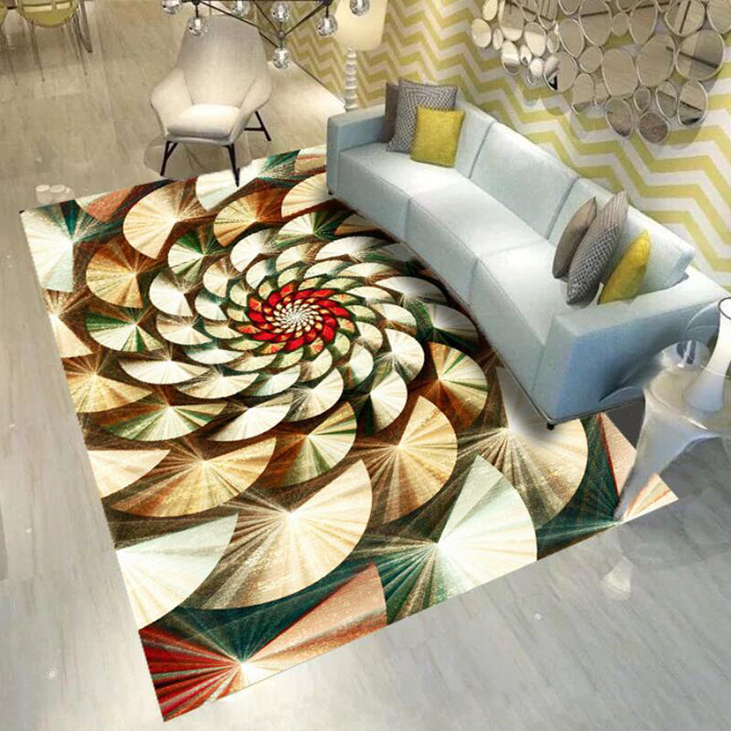 Glam 3D Print Geometric Rug Multicolor Modern Rug Polyester Pet Friendly Stain Resistant Non-Slip Carpet for Home Orange Red Clearhalo 'Area Rug' 'Rug' 2140507