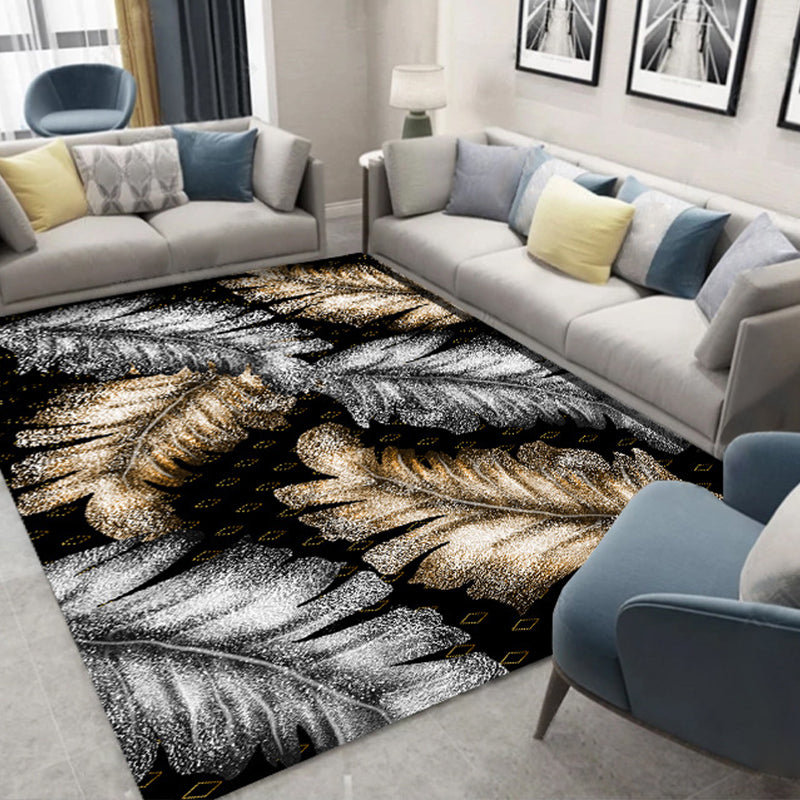 Glam 3D Print Geometric Rug Multicolor Modern Rug Polyester Pet Friendly Stain Resistant Non-Slip Carpet for Home Black-Yellow Clearhalo 'Area Rug' 'Rug' 2140518