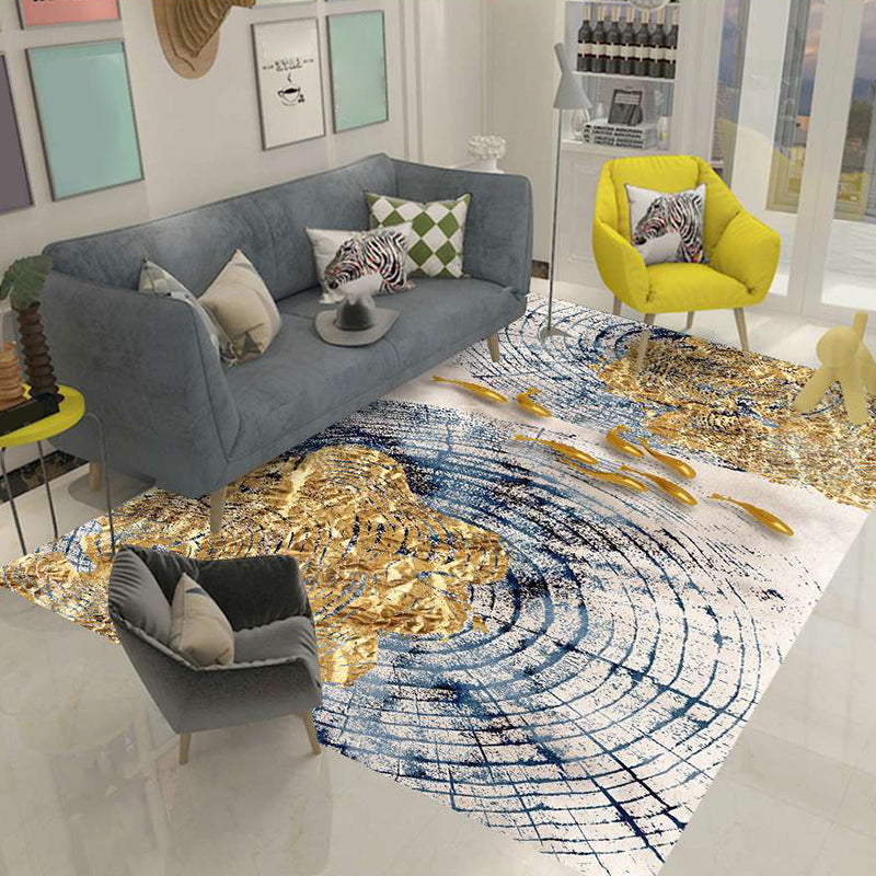 Nordic Abstract Botanical Rug Multi-Colored Synthetics Rug Non-Slip Machine Washable Pet Friendly Carpet for Living Room Gold Clearhalo 'Area Rug' 'Rug' 2140535