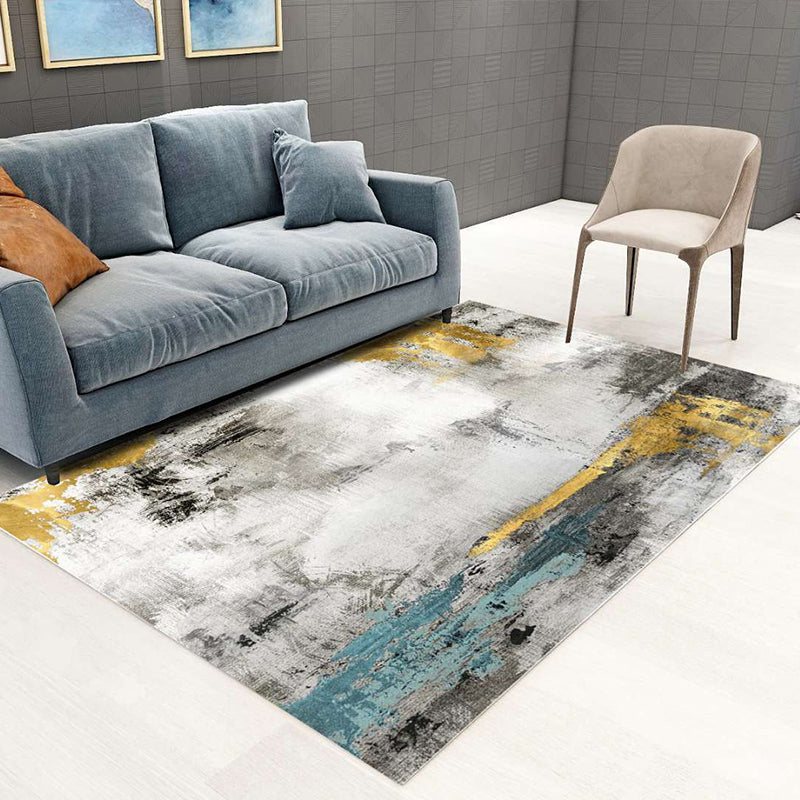 Nordic Abstract Botanical Rug Multi-Colored Synthetics Rug Non-Slip Machine Washable Pet Friendly Carpet for Living Room Grey Clearhalo 'Area Rug' 'Rug' 2140537