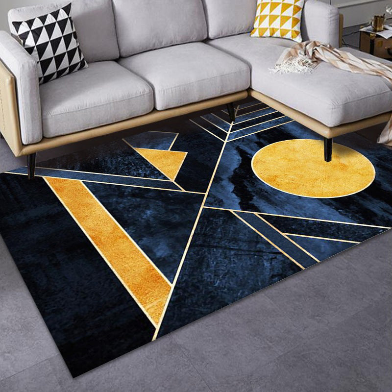Luxe Mid-Century Rug Multi Colored Abstract Pattern Carpet Machine Washable Non-Slip Backing Stain Resistant Rug for Home Decor Navy Clearhalo 'Area Rug' 'Rug' 2140543