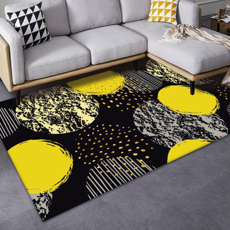 Luxe Mid-Century Rug Multi Colored Abstract Pattern Carpet Machine Washable Non-Slip Backing Stain Resistant Rug for Home Decor Black Clearhalo 'Area Rug' 'Rug' 2140545