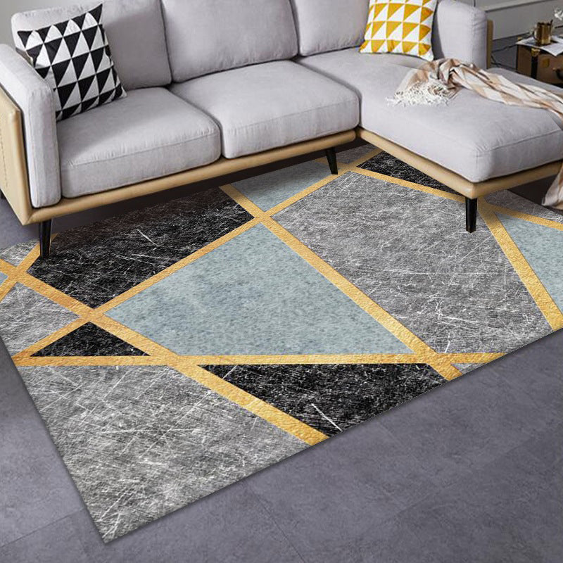 Luxe Mid-Century Rug Multi Colored Abstract Pattern Carpet Machine Washable Non-Slip Backing Stain Resistant Rug for Home Decor Black-Yellow Clearhalo 'Area Rug' 'Rug' 2140548