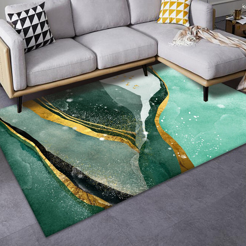 Luxe Mid-Century Rug Multi Colored Abstract Pattern Carpet Machine Washable Non-Slip Backing Stain Resistant Rug for Home Decor Green-White Clearhalo 'Area Rug' 'Rug' 2140555