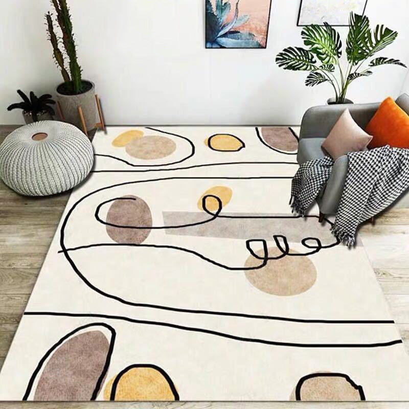Luxe Mid-Century Rug Multi Colored Abstract Pattern Carpet Machine Washable Non-Slip Backing Stain Resistant Rug for Home Decor Light Apricot Clearhalo 'Area Rug' 'Rug' 2140558