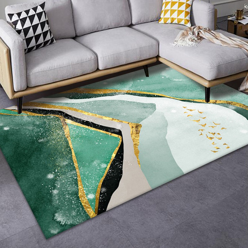 Luxe Mid-Century Rug Multi Colored Abstract Pattern Carpet Machine Washable Non-Slip Backing Stain Resistant Rug for Home Decor Green Clearhalo 'Area Rug' 'Rug' 2140562