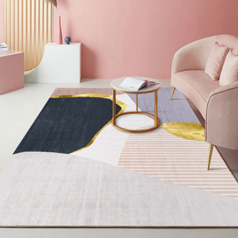 Decorative Multicolor Patterned Rug Polyester Nordic Style Rug Non-Slip Stain Resistant Washable Rug for Room Gray-Pink Clearhalo 'Area Rug' 'Rug' 2140566