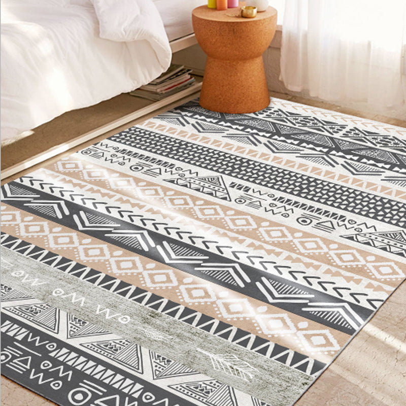 Decorative Multicolor Patterned Rug Polyester Nordic Style Rug Non-Slip Stain Resistant Washable Rug for Room Light Gray-Black Clearhalo 'Area Rug' 'Rug' 2140575