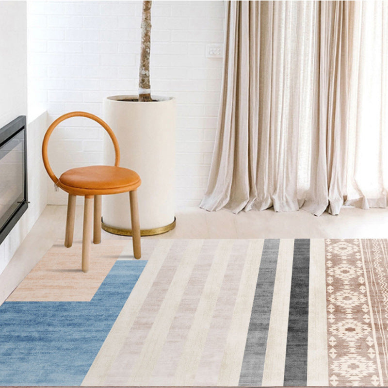 Decorative Multicolor Patterned Rug Polyester Nordic Style Rug Non-Slip Stain Resistant Washable Rug for Room Blue-Pink Clearhalo 'Area Rug' 'Rug' 2140582