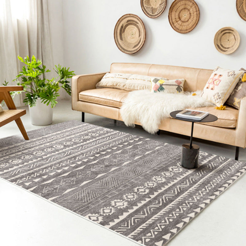 Decorative Multicolor Patterned Rug Polyester Nordic Style Rug Non-Slip Stain Resistant Washable Rug for Room Gray-Khaki Clearhalo 'Area Rug' 'Rug' 2140587