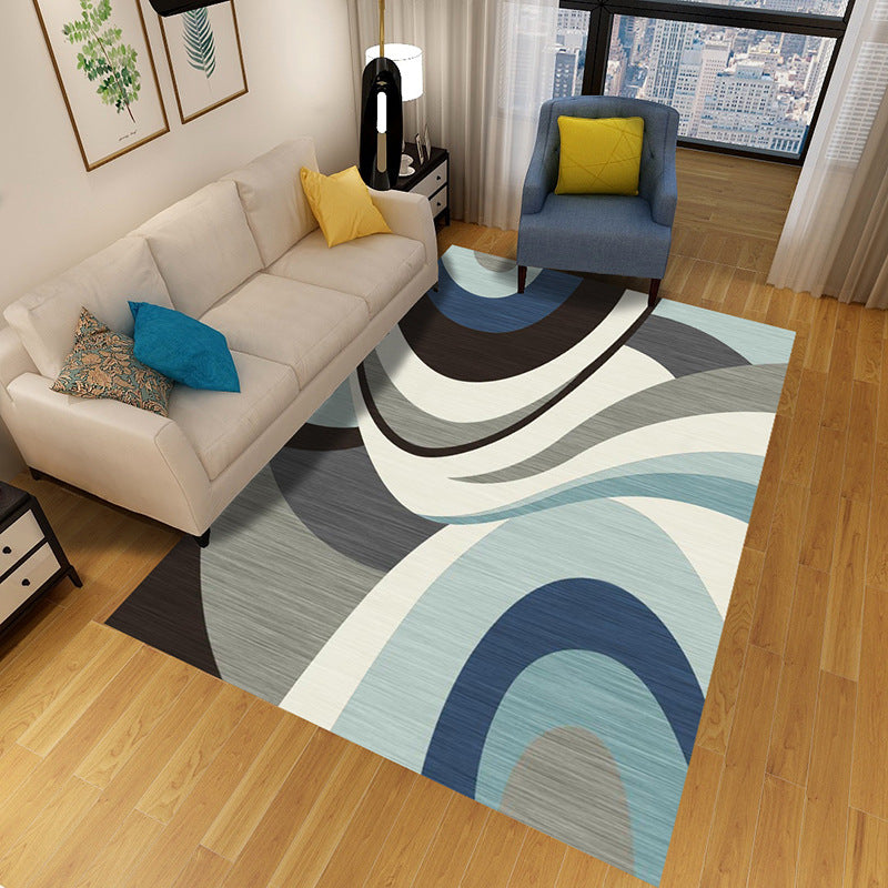 Multi-Colored Geometric Rug Polypropylene Nordic Carpet Machine Washable Stain Resistant Anti-Slip Rug for Home Decoration Clearhalo 'Area Rug' 'Rug' 2140595
