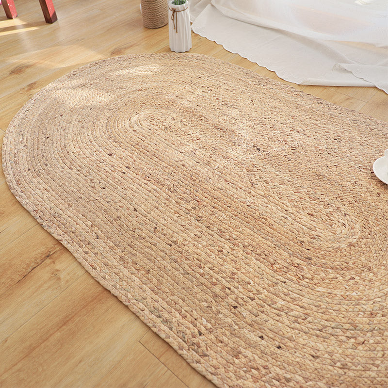 Brown Plain Rug Natural Rope Farmhouse Rug Cross-Woven Pet-Friendly Carpet for Bedroom Clearhalo 'Area Rug' 'Rug' 2140628