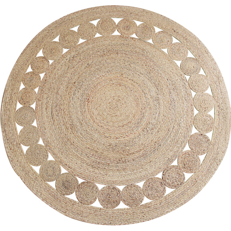 Farmhouse Plain Indoor Rug Multi Color Jute Rug Pet-Friendly Handmade Carpet for Home Decor Khaki Clearhalo 'Area Rug' 'Rug' 2140660