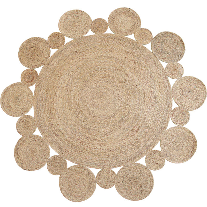 Farmhouse Plain Indoor Rug Multi Color Jute Rug Pet-Friendly Handmade Carpet for Home Decor Brown Clearhalo 'Area Rug' 'Rug' 2140662