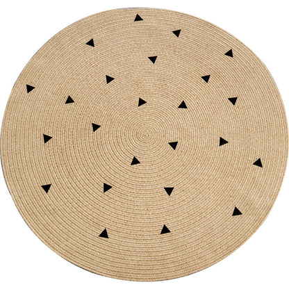 Creative Multicolor Rustic Rug Jute Geometric Embellished Carpet Environmental Rug for Bedroom Wood Clearhalo 'Area Rug' 'Rug' 2140667