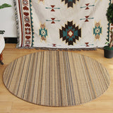 Brown Ticking Stripe Rug Sisal Woven Rustic Carpet Anti-Slip Stain Resistant Washable Rug for Home Decoration Clearhalo 'Area Rug' 'Rug' 2140734