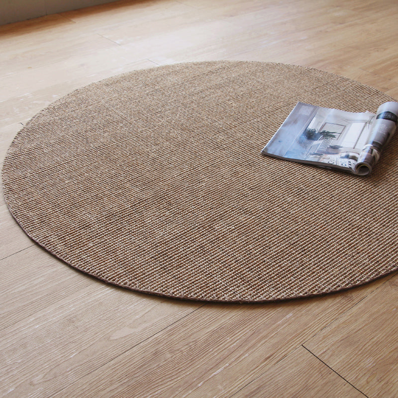 Eco-Friendly Brown Plain Rug Sisal Weaving Lodge Rug Pet Friendly Non-Slip Washable Rug for Bedroom Brown Clearhalo 'Area Rug' 'Rug' 2140739