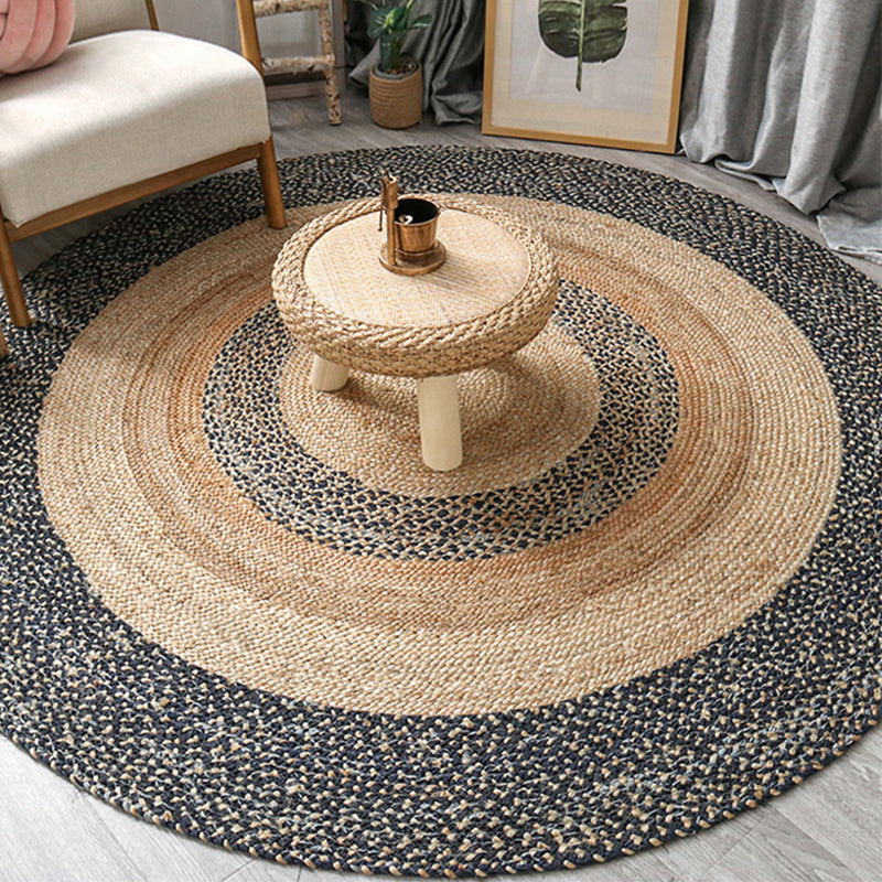 Decorative Farmhouse Rug Multicolor Concentric Geometric Rug Washable Stain Resistant Anti-Slip Backing Rug for Great Room Gray-Blue Clearhalo 'Area Rug' 'Rug' 2140762
