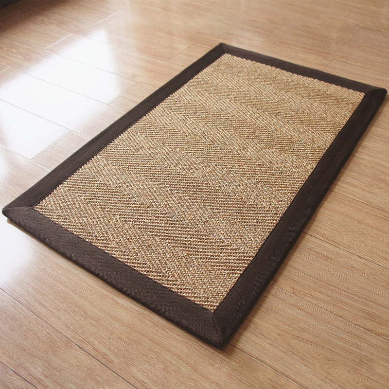 Lodge Tearoom Rug Brown Plain Area Carpet Sisal Fiber Non-Slip Stain Resistant Machine Washable Rug Dark Coffee Clearhalo 'Area Rug' 'Rug' 2140836