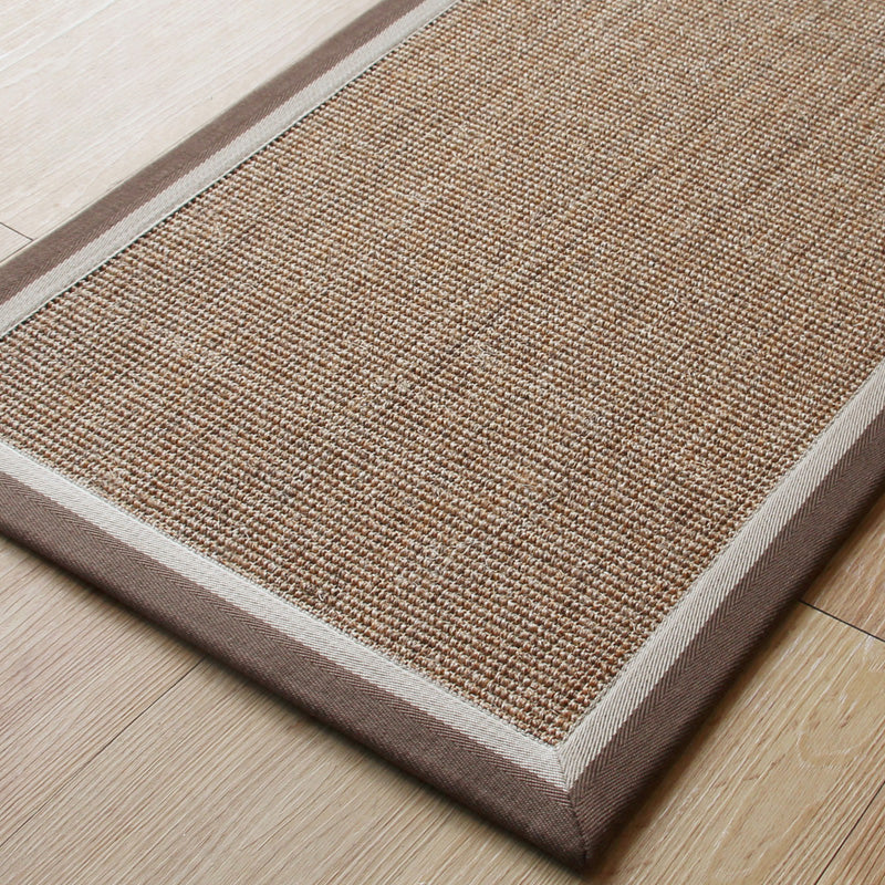 Compact Brown Solid Color Rug Sisal Cottage Carpet Non-Slip Backing Stain Resistant Pet Friendly Rug for Guest Room Clearhalo 'Area Rug' 'Rug' 2140839