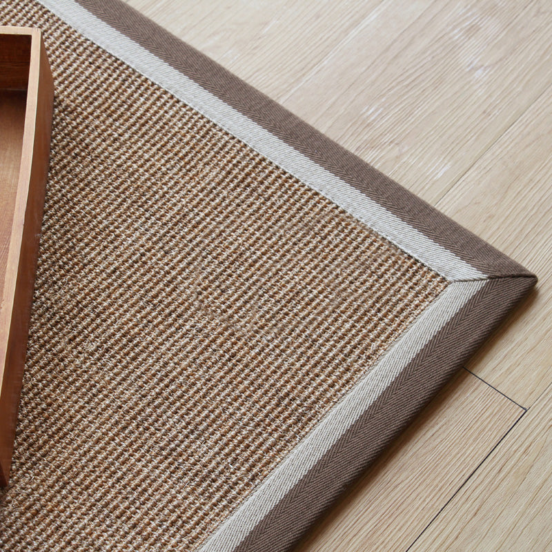 Compact Brown Solid Color Rug Sisal Cottage Carpet Non-Slip Backing Stain Resistant Pet Friendly Rug for Guest Room Clearhalo 'Area Rug' 'Rug' 2140840