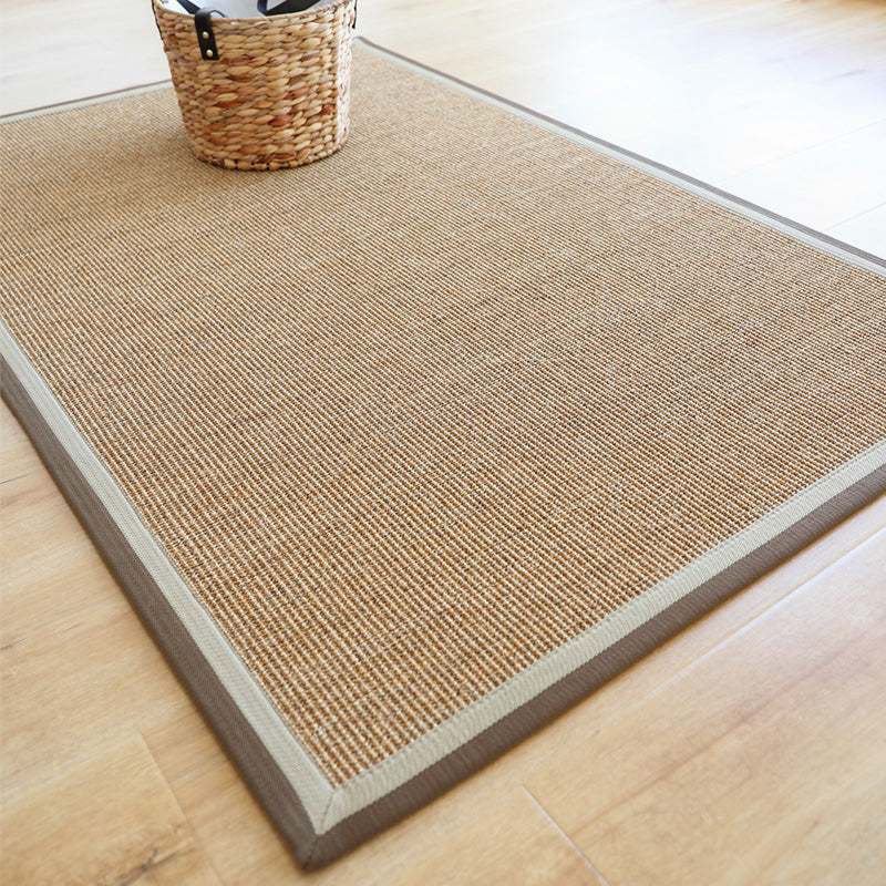 Natural Plain Rug Multicolor Farmhouse Rug Sisal Pet Friendly Machine Washable Anti-Slip Backing Carpet for Home Beige-Coffee Clearhalo 'Area Rug' 'Rug' 2140852