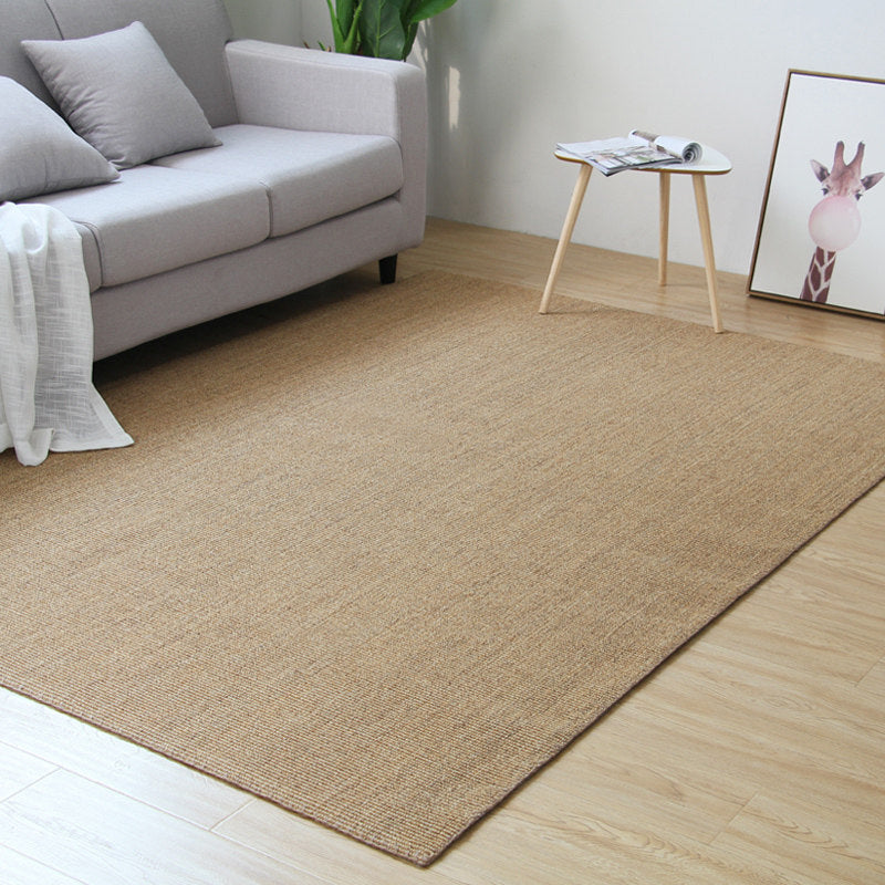 Light Brown Living Room Rug Country Hand-Stitched Plain Rug Sisal Stain Resistant Non-Slip Backing Machine Washable Rug Clearhalo 'Area Rug' 'Rug' 2140874
