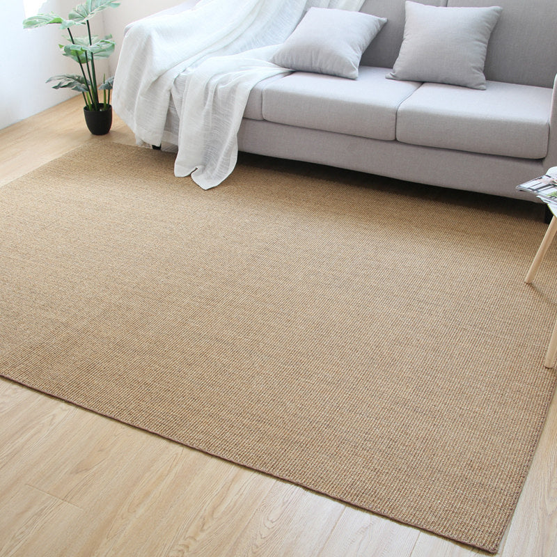 Light Brown Living Room Rug Country Hand-Stitched Plain Rug Sisal Stain Resistant Non-Slip Backing Machine Washable Rug Clearhalo 'Area Rug' 'Rug' 2140876