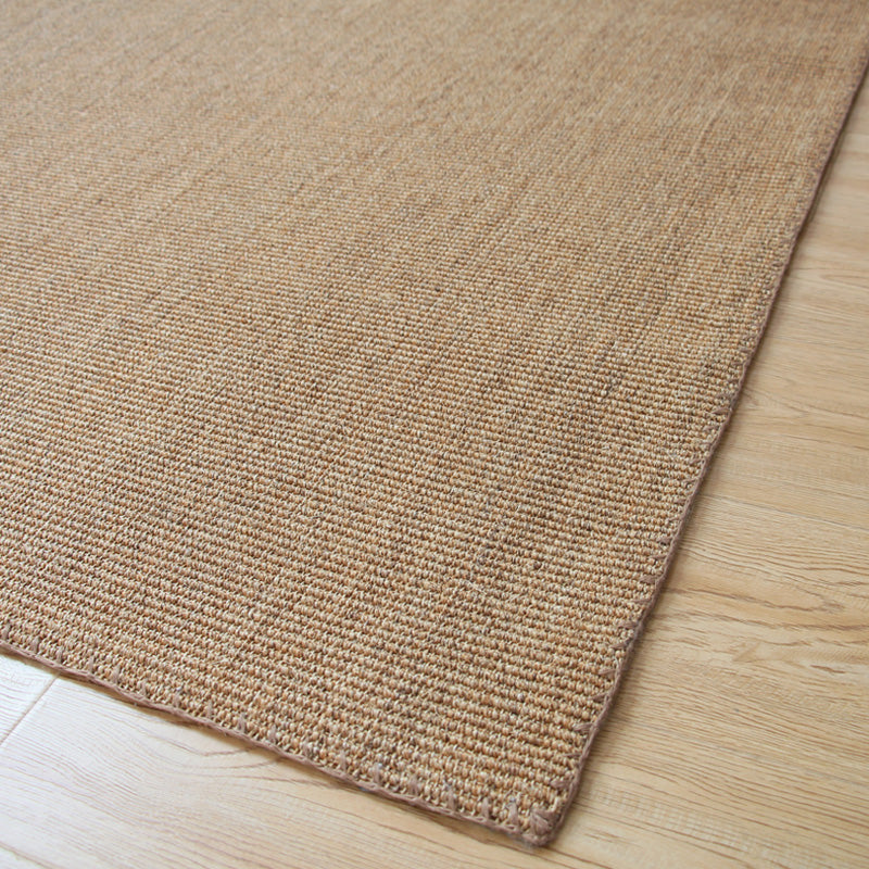 Light Brown Living Room Rug Country Hand-Stitched Plain Rug Sisal Stain Resistant Non-Slip Backing Machine Washable Rug Clearhalo 'Area Rug' 'Rug' 2140877