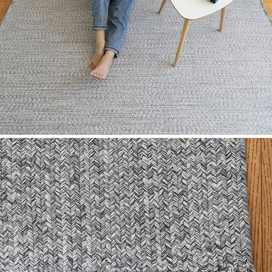 Grey Chevron Rug Cotton Country Style Rug Pet-Friendly Handmade Rug for Living Room Clearhalo 'Area Rug' 'Rug' 2140884