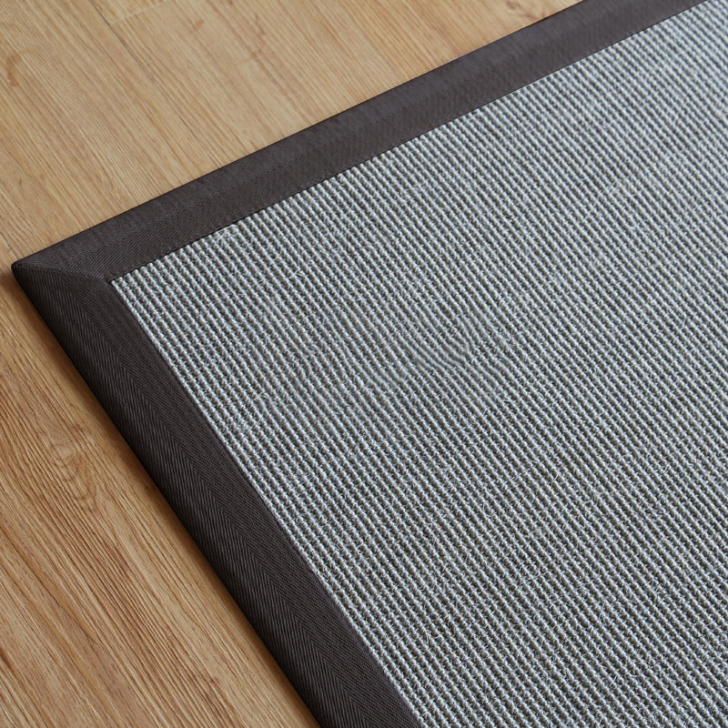 Cottage Guest Room Rug Multicolor Plain Rug Sisal Pet Friendly Non-Slip Backing Stain Resistant Carpet with Wrapped Trim Dark Coffee Clearhalo 'Area Rug' 'Rug' 2140888