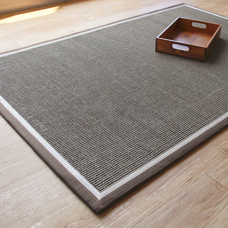 Organic Dark Brown Lodge Rug Sisal Fiber Plain Carpet Pet Friendly Machine Washable Non-Slip Backing Rug for Bedroom Clearhalo 'Area Rug' 'Rug' 2140894