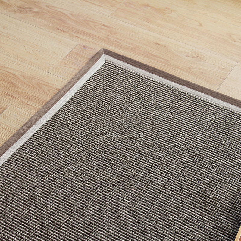 Organic Dark Brown Lodge Rug Sisal Fiber Plain Carpet Pet Friendly Machine Washable Non-Slip Backing Rug for Bedroom Clearhalo 'Area Rug' 'Rug' 2140895
