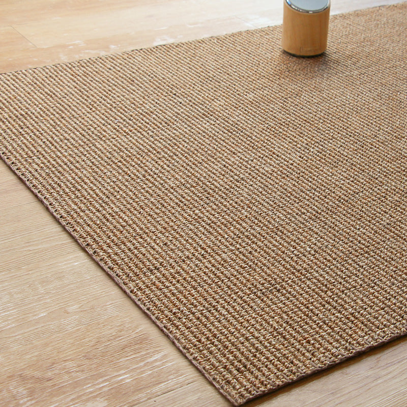 Minimalist Brown Plain Rug Sisal Rustic Carpet Washable Stain Resistant Non-Slip Rug for Tatami Brown Clearhalo 'Area Rug' 'Rug' 2140904