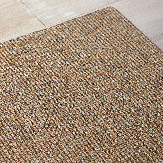 Minimalist Brown Plain Rug Sisal Rustic Carpet Washable Stain Resistant Non-Slip Rug for Tatami Clearhalo 'Area Rug' 'Rug' 2140907