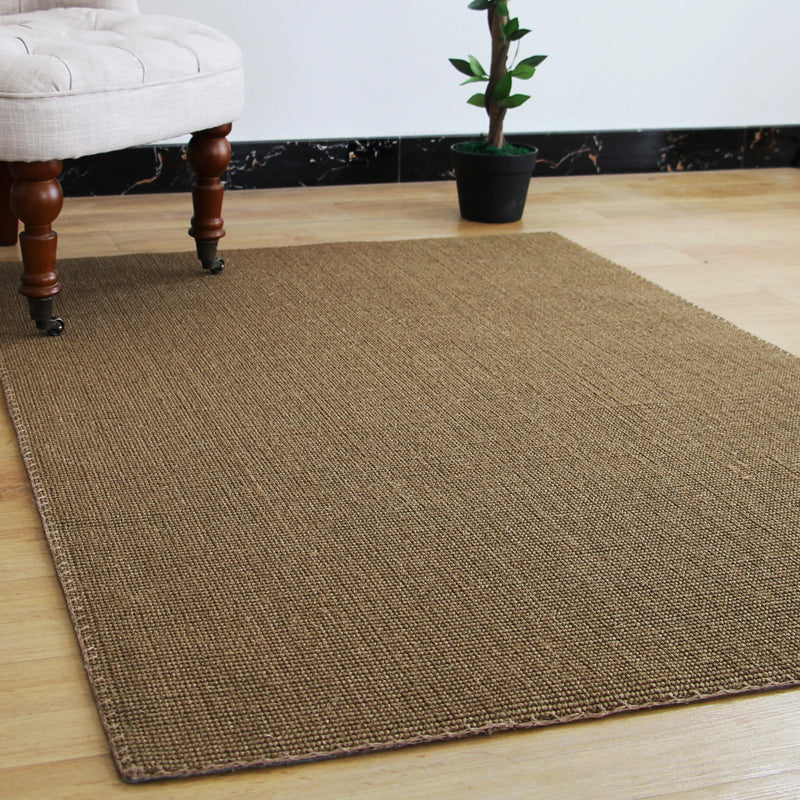 Coffee Plain Woven Rug Sisal Farmhouse Rug Pet Friendly Anti-Slip Stain Resistant Rug for Living Room Coffee Clearhalo 'Area Rug' 'Rug' 2140914