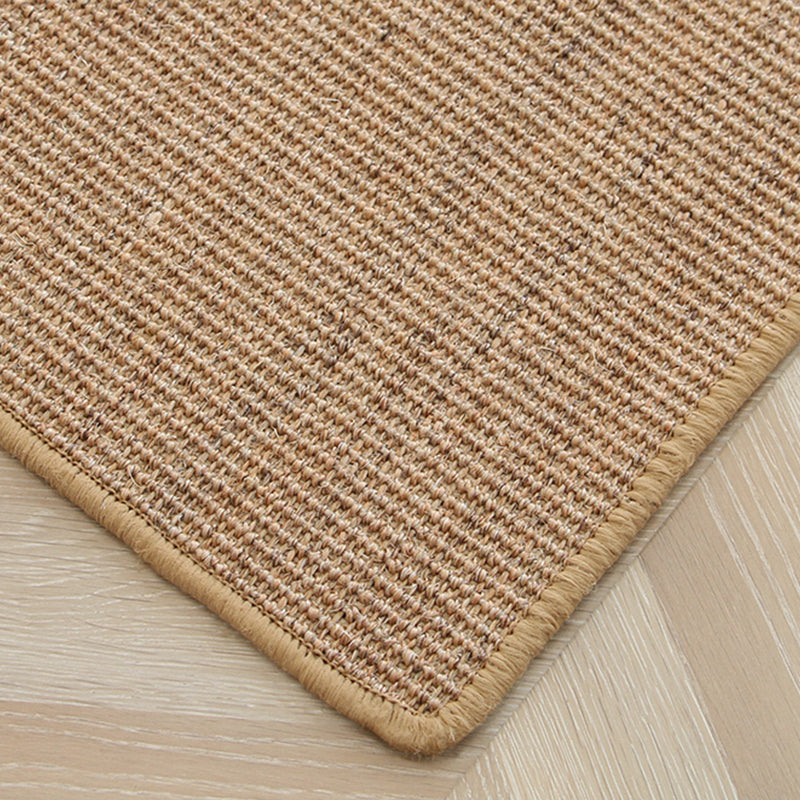 Minimal Solid Color Area Rug Multicolor Lodge Rug Sisal Anti-Slip Machine Washable Pet Friendly Rug for Home Khaki Clearhalo 'Area Rug' 'Rug' 2140947