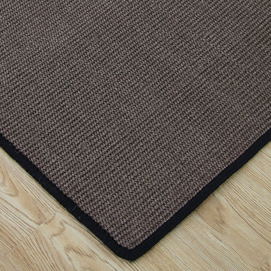 Minimal Solid Color Area Rug Multicolor Lodge Rug Sisal Anti-Slip Machine Washable Pet Friendly Rug for Home Black