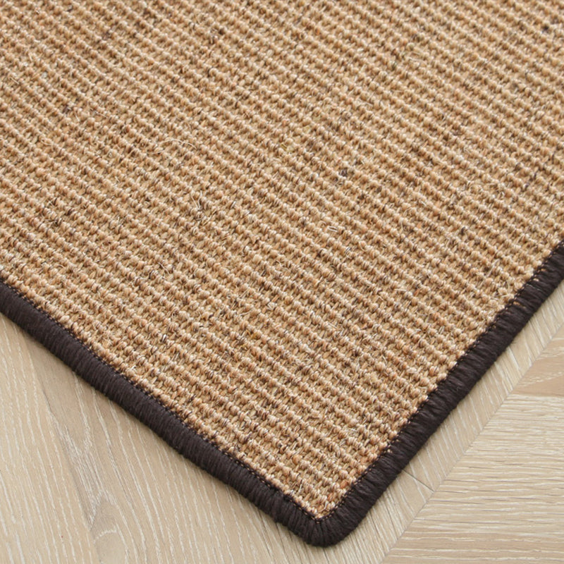 Minimal Solid Color Area Rug Multicolor Lodge Rug Sisal Anti-Slip Machine Washable Pet Friendly Rug for Home Brown Clearhalo 'Area Rug' 'Rug' 2140951