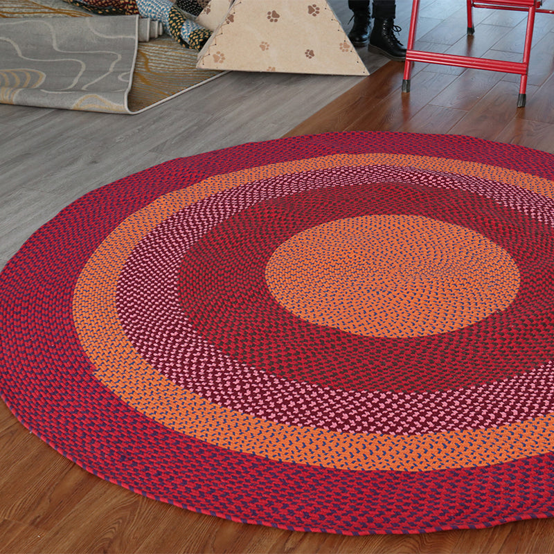 Thick Multicolor Lodge Rug Sisal Geometric Patterned Rug Pet Friendly Anti-Slip Backing Machine Washable Rug for Home Decor Red 6'7" x 6'7" Clearhalo 'Area Rug' 'Rug' 2140967