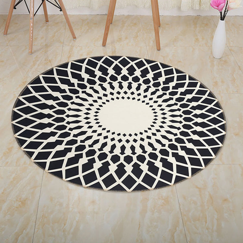 Eclectic Tribal Patterned Rug Multi Colored Polypropylene Rug Stain Resistant Machine Washable Non-Slip Backing Carpet for Living Room Black Clearhalo 'Area Rug' 'Bohemian' 'Rugs' Rug' 2141025