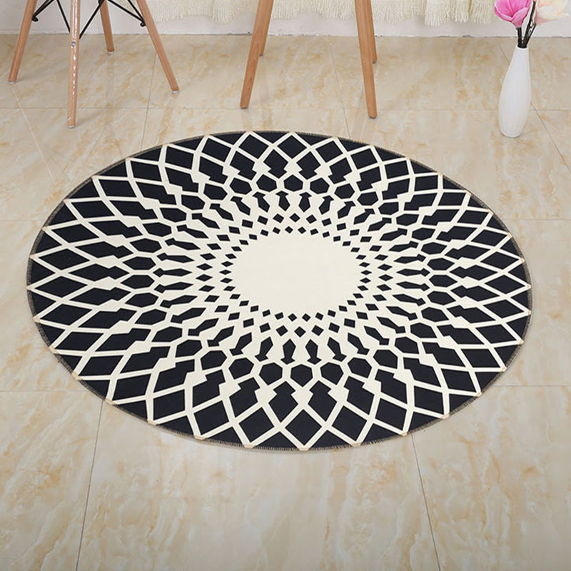 Eclectic Tribal Patterned Rug Multi Colored Polypropylene Rug Stain Resistant Machine Washable Non-Slip Backing Carpet for Living Room Black Clearhalo 'Area Rug' 'Bohemian' 'Rugs' Rug' 2141025