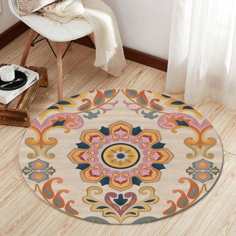 Eclectic Tribal Patterned Rug Multi Colored Polypropylene Rug Stain Resistant Machine Washable Non-Slip Backing Carpet for Living Room Yellow-Red Clearhalo 'Area Rug' 'Bohemian' 'Rugs' Rug' 2141028