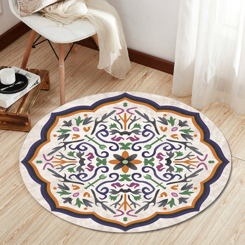 Eclectic Tribal Patterned Rug Multi Colored Polypropylene Rug Stain Resistant Machine Washable Non-Slip Backing Carpet for Living Room Purple Clearhalo 'Area Rug' 'Bohemian' 'Rugs' Rug' 2141030