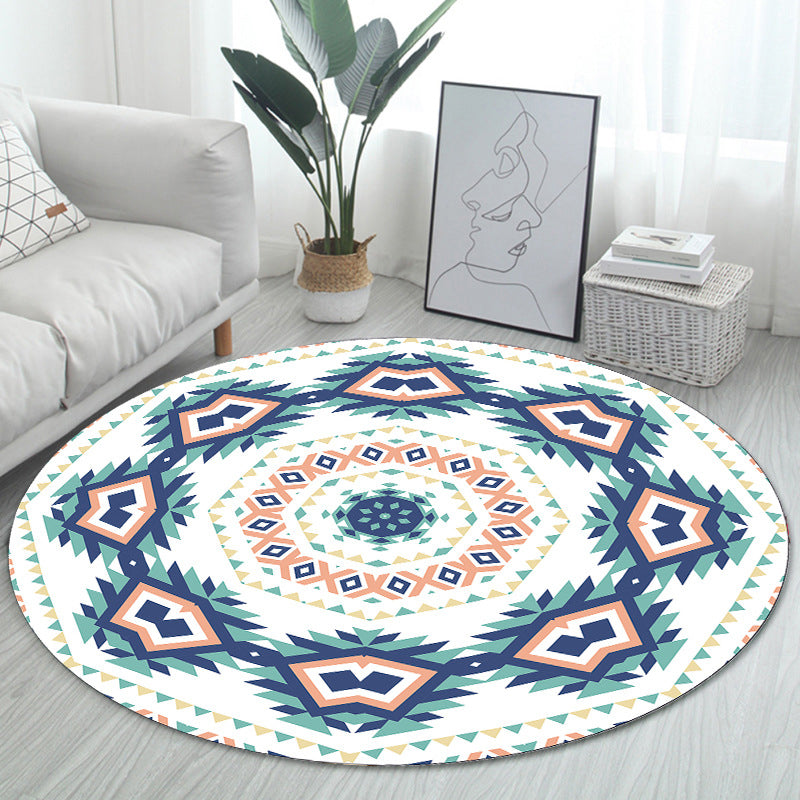 Unique Bohemian Rug Multi Color Seamless Pattern Rug Washable Anti-Slip Pet Friendly Area Carpet for Room Decor White-Green Clearhalo 'Area Rug' 'Bohemian' 'Rugs' Rug' 2141037