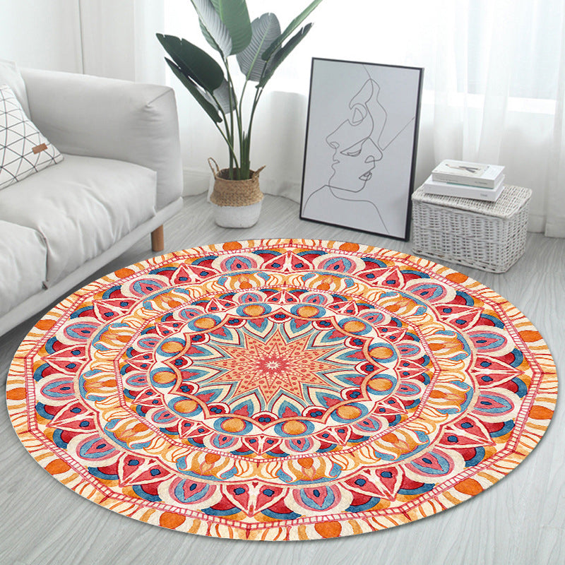 Unique Bohemian Rug Multi Color Seamless Pattern Rug Washable Anti-Slip Pet Friendly Area Carpet for Room Decor Orange Red Clearhalo 'Area Rug' 'Bohemian' 'Rugs' Rug' 2141044