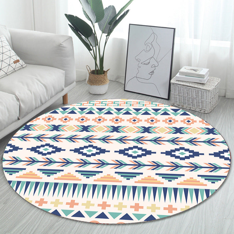 Unique Bohemian Rug Multi Color Seamless Pattern Rug Washable Anti-Slip Pet Friendly Area Carpet for Room Decor Blue-Orange Clearhalo 'Area Rug' 'Bohemian' 'Rugs' Rug' 2141046