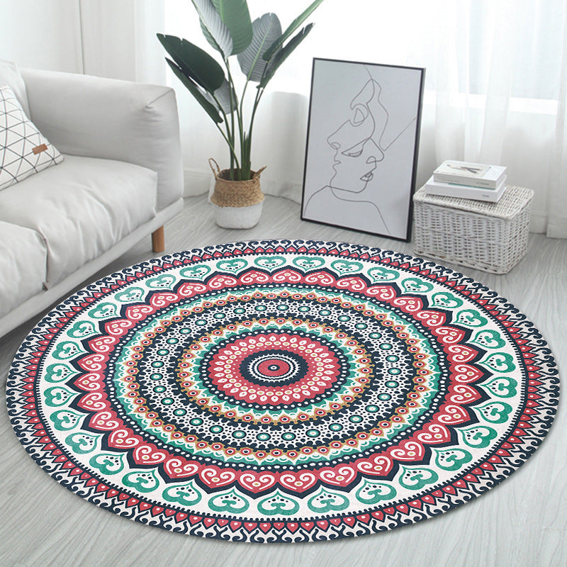 Unique Bohemian Rug Multi Color Seamless Pattern Rug Washable Anti-Slip Pet Friendly Area Carpet for Room Decor Red-Green Clearhalo 'Area Rug' 'Bohemian' 'Rugs' Rug' 2141049